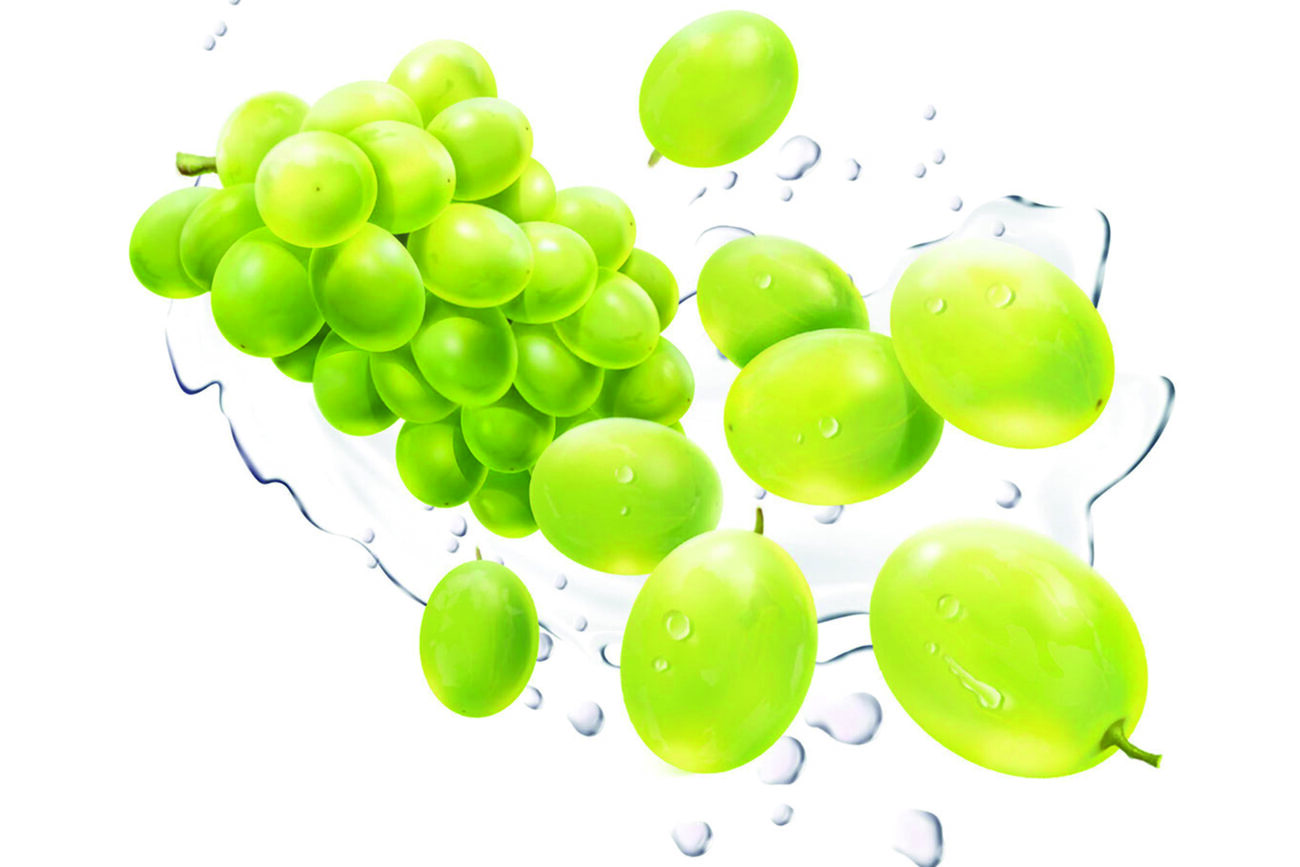Illustratie van druiven voor op een verpakking van fruitsap. retail food winkel promotie tekening fruit eten food druiven sap sapje