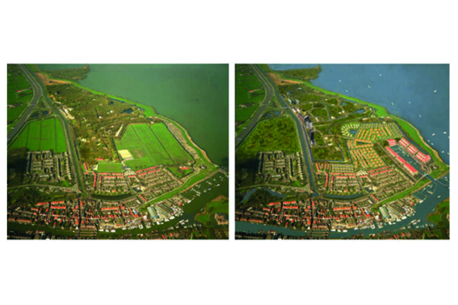 Fotobewerking van een jachthaven in IJmuiden. fotomanupilatie schip schepen zeevaart jachten