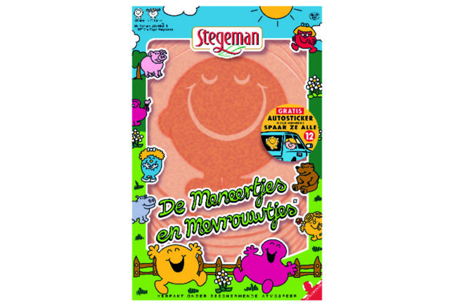 Invoegen van broodbeleg in een verpakking van Stegeman. fotomontage fotobewerking